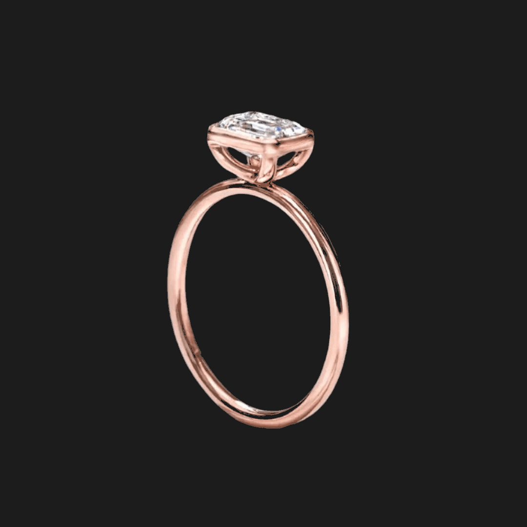 Radiant Bezel Set Diamond Ring