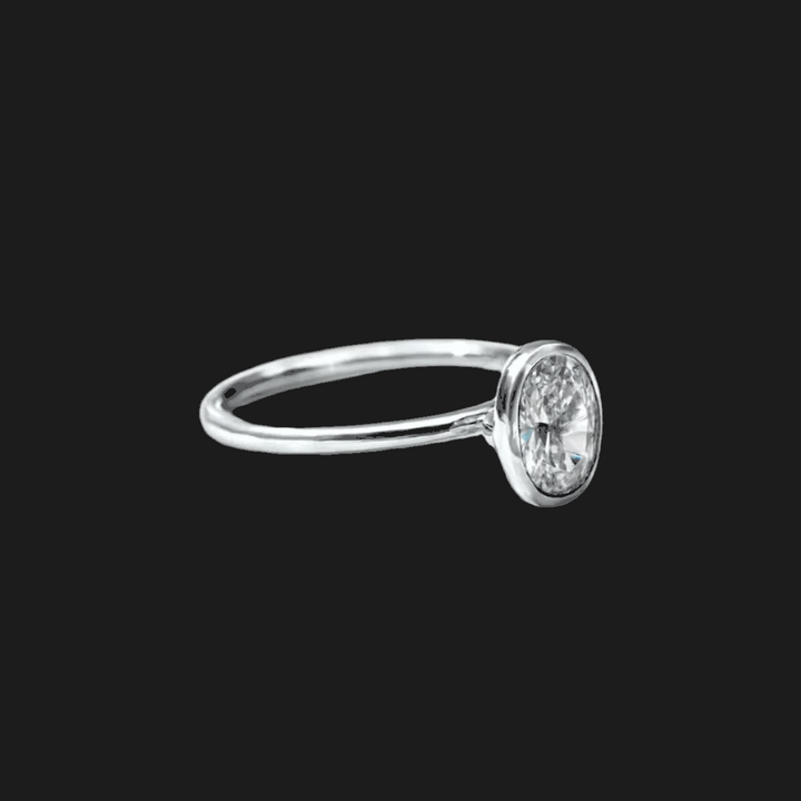 Radiant Bezel Set Diamond Ring