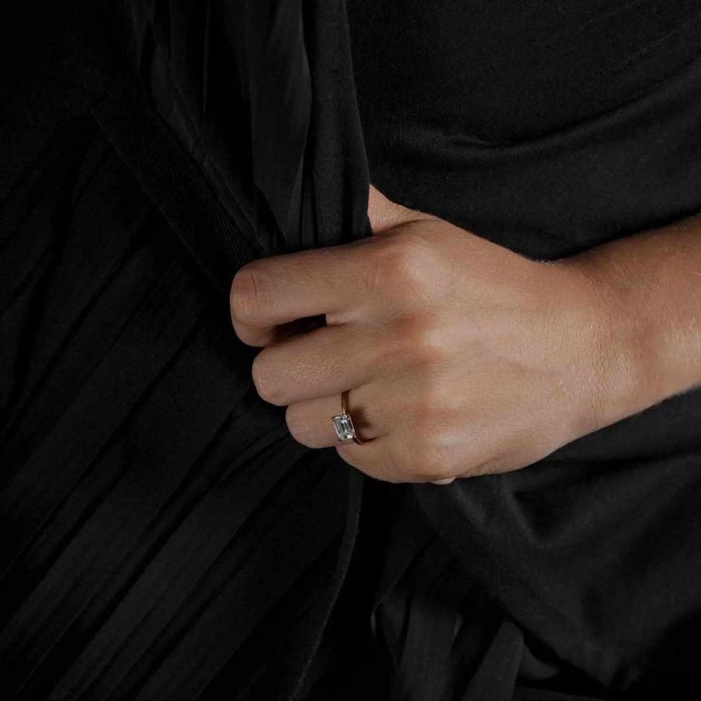 Anello Solitario con Diamante Radiante