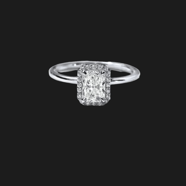 Radiant Halo Diamond Engagement Ring Radiant