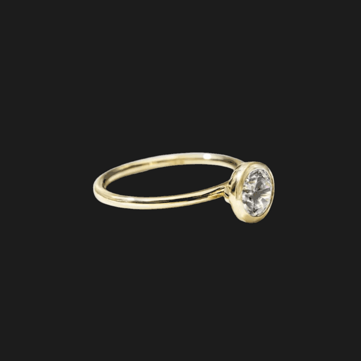 Round Bezel Set Diamond Ring