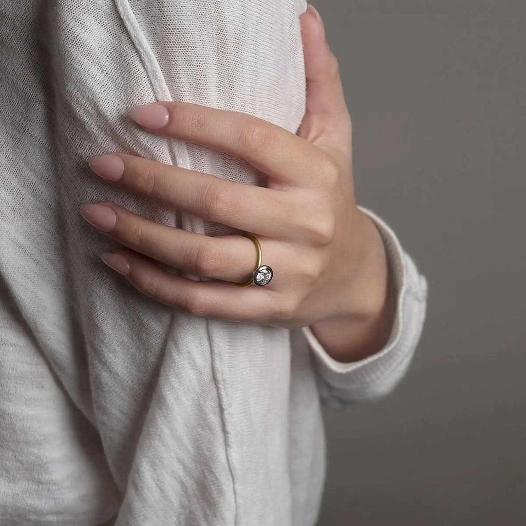 Round Bezel Set Diamond Ring