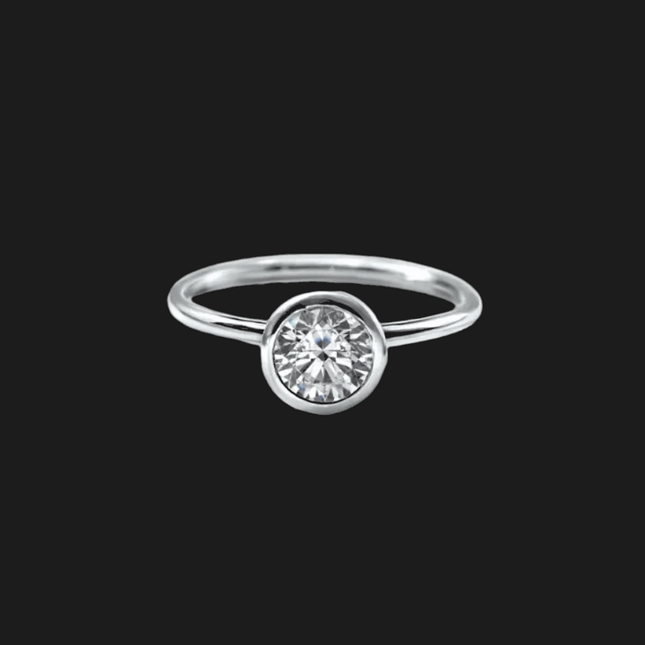 Round Bezel Set Diamond Ring Round