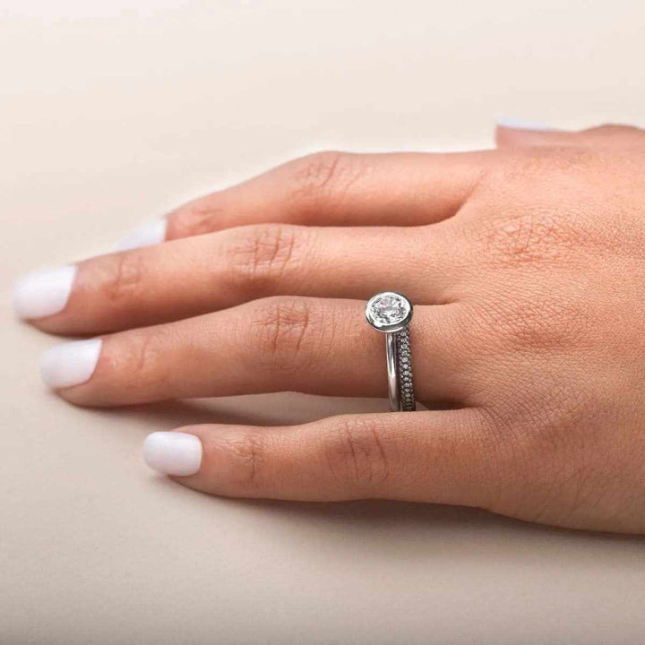 Round Bezel Set Diamond Ring