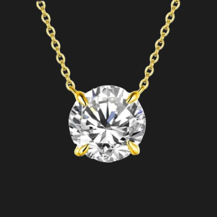 Round Brilliant Moissanite Pendant Sterling Silver