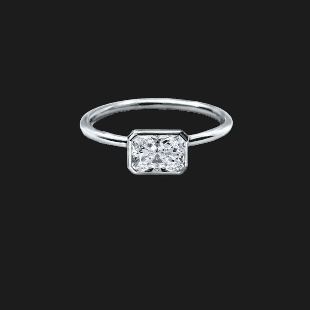 Round Bezel Set Diamond Ring Radiant