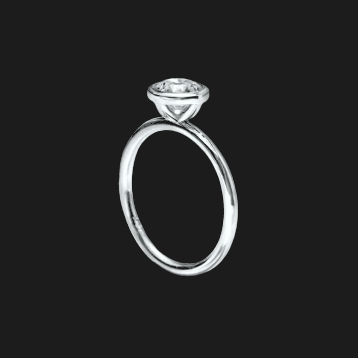 Round Bezel Set Diamond Ring