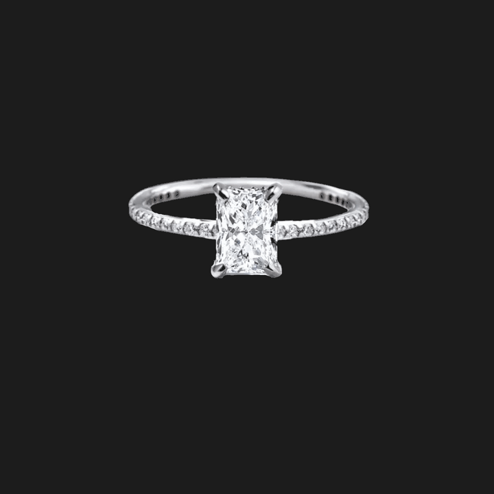 Round Pavé Diamond Engagement Ring Radiant