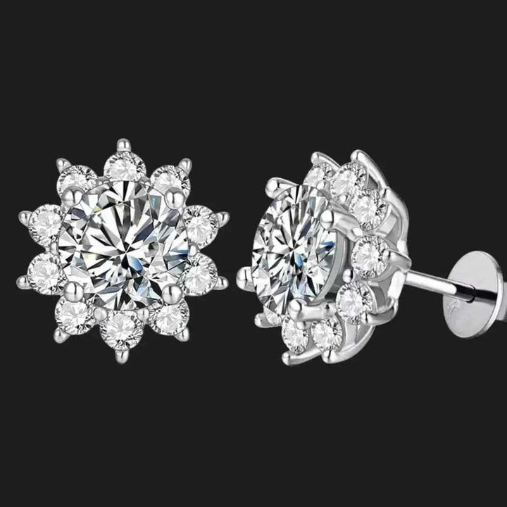 Snowflake Moissanite Stud Earrings