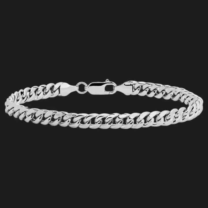 Sterling Srebrny Diamond-Cut Cuban Link Bracelet