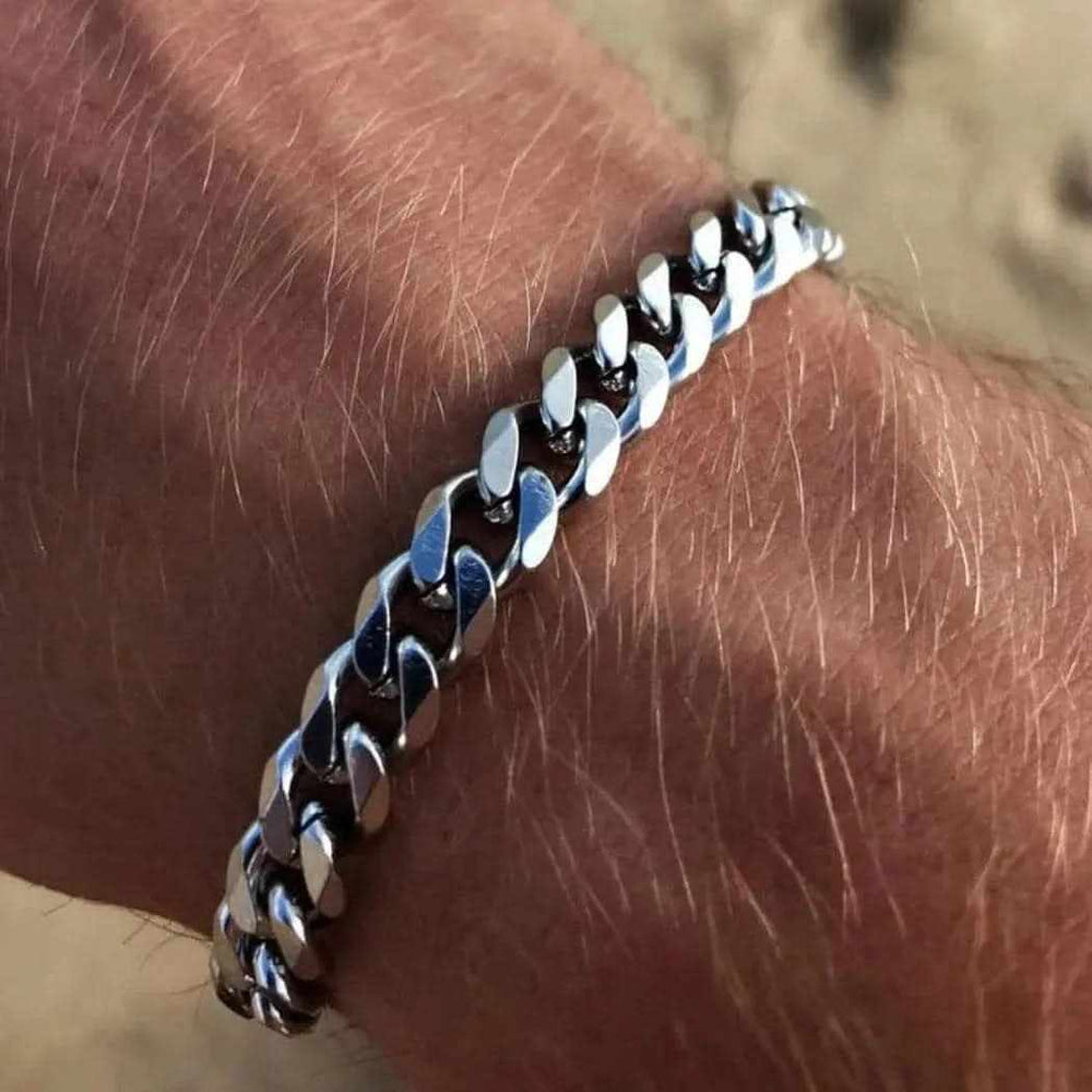 Sterling Silver Diamond-Cut Cuban Link Bracelet