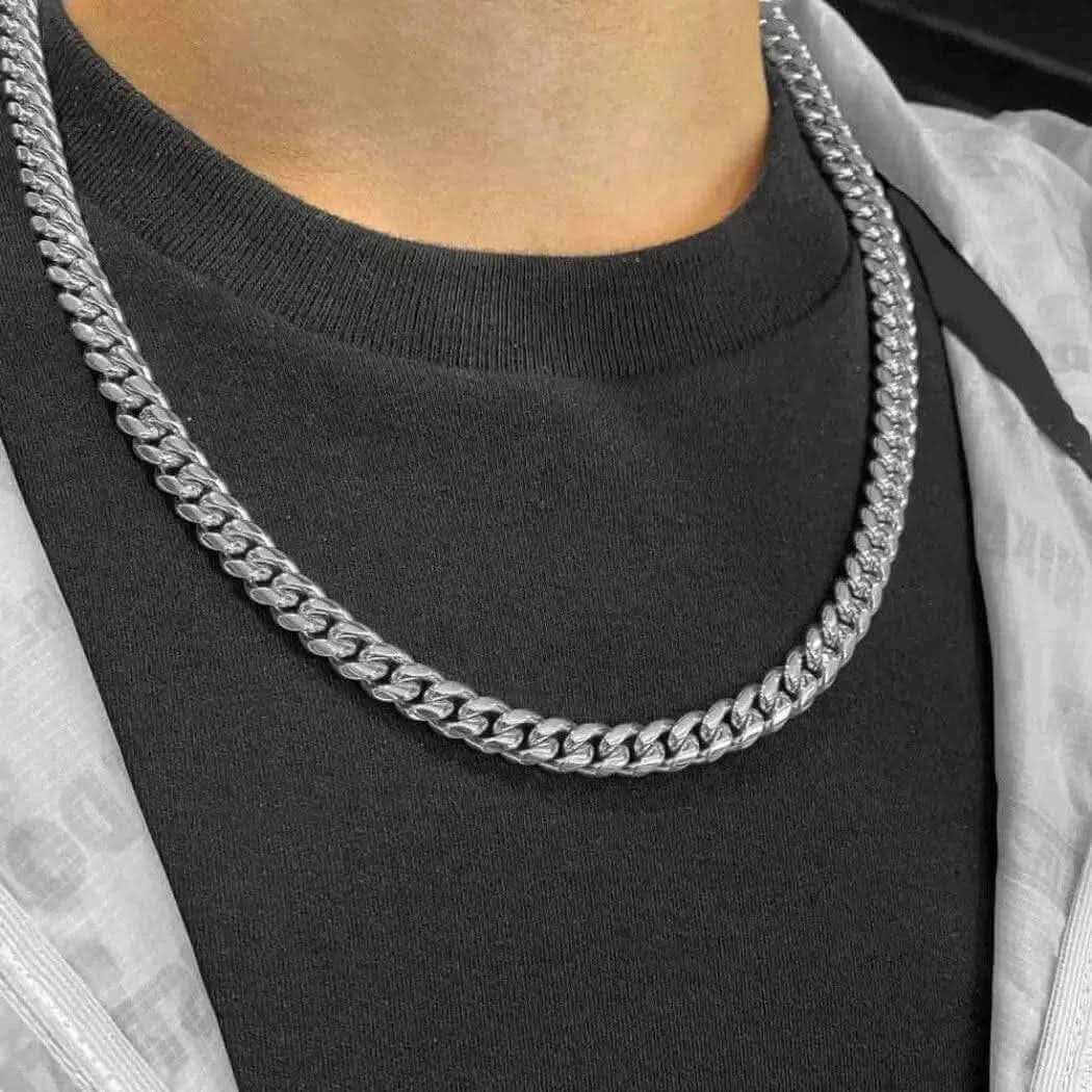 Sterling Silver Diamond-Cut Cuban Link Chain
