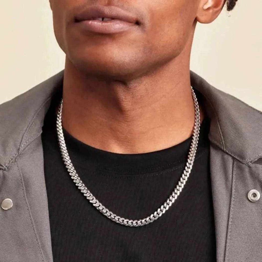 Sterling Silver Diamond-Cut Cuban Link Chain