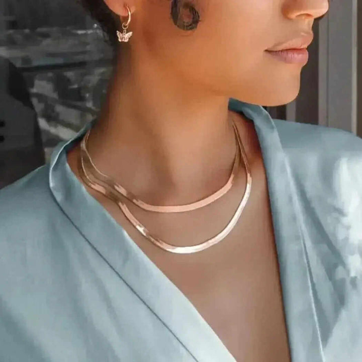 Sterling Silver Herringbone Necklace
