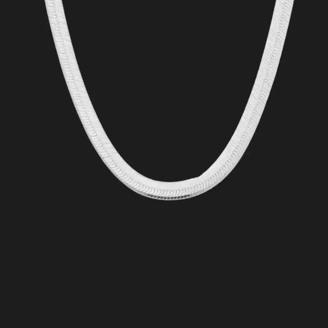 Sterling Silver Herringbone Necklace