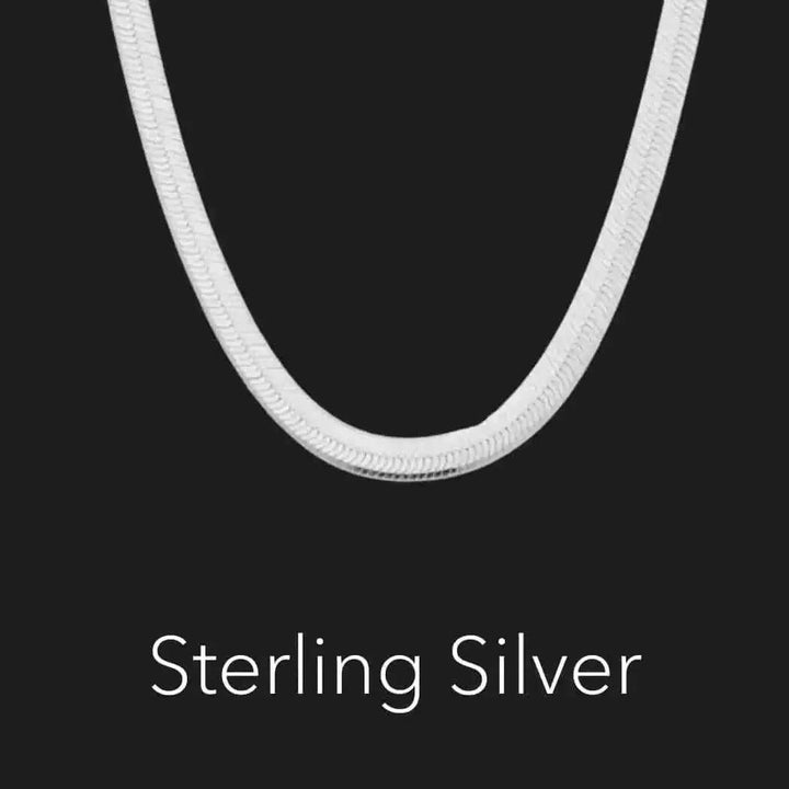 Sterling Silver Herringbone Necklace