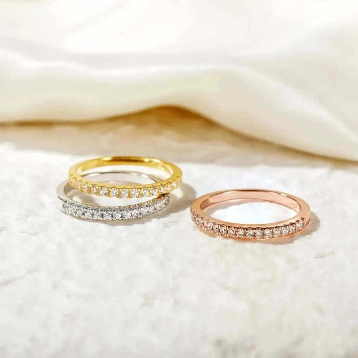 Sterling Silver Moissanite Eternity Ring