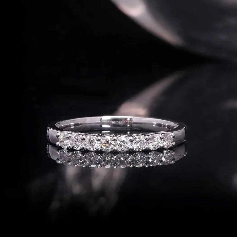 Sterling Silver Moissanite Half-Eternity Ring
