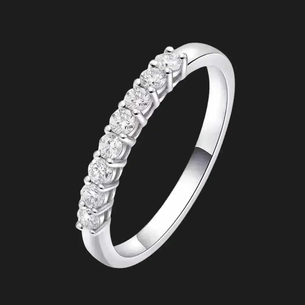Sterling Silver Moissanite Half-Eternity Ring